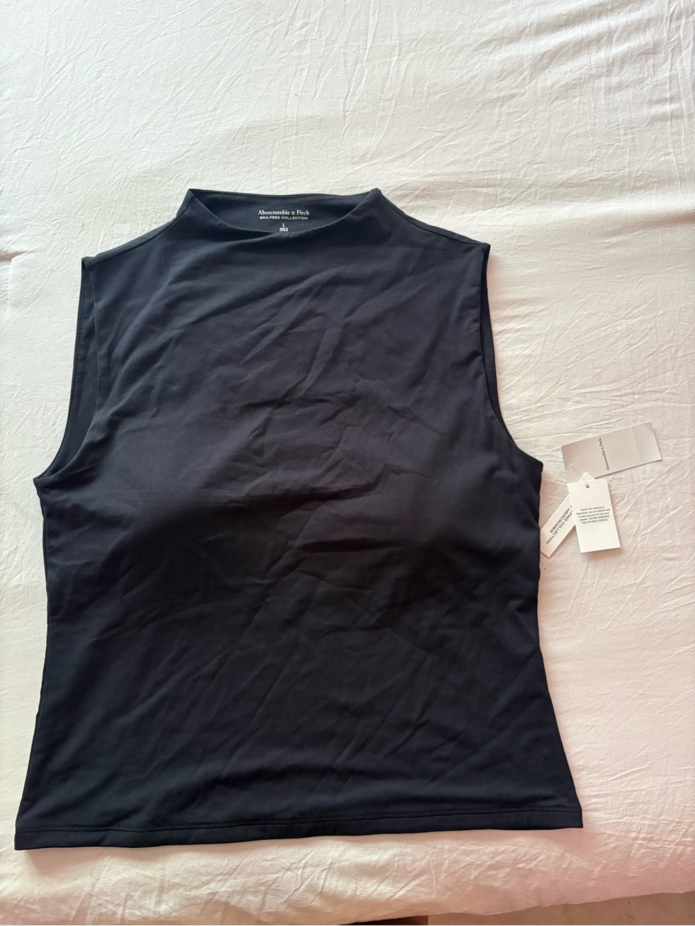 Abercrombie & Fitch Black Sleeveless Mock Neck Tank